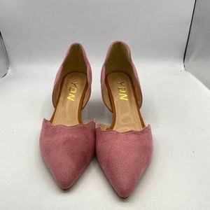 YDN pink pointy toe low heels kitten shoes pumps
